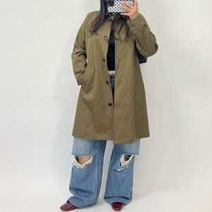 Green midi the mac coat by everlane